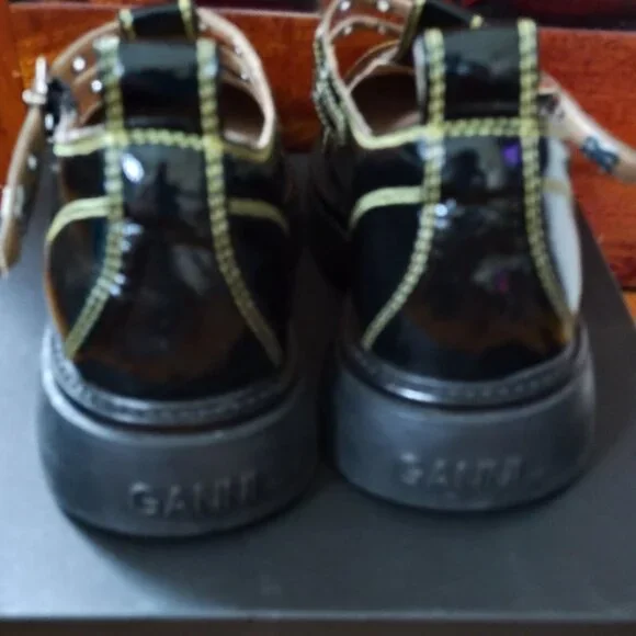 Ganni Everyday Butterfly Mary Jane Black Patent 9 US 39 EU - Picture 9 of 10